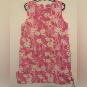 Lilly Pulitzer - Girls Size: 7 - Pink & White - Butterfly & Daisy - Shift Dress